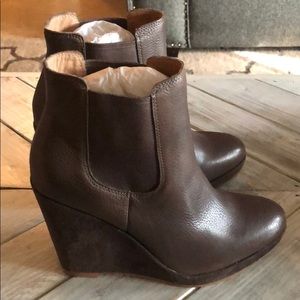 Brown Wedge Booties